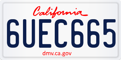 CA license plate 6UEC665