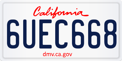 CA license plate 6UEC668