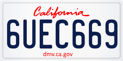 CA license plate 6UEC669