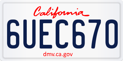 CA license plate 6UEC670