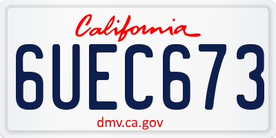 CA license plate 6UEC673
