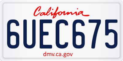 CA license plate 6UEC675