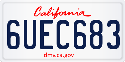 CA license plate 6UEC683