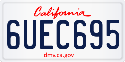 CA license plate 6UEC695