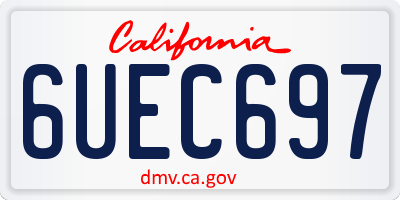 CA license plate 6UEC697