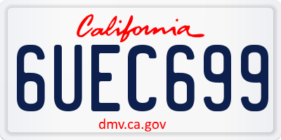CA license plate 6UEC699