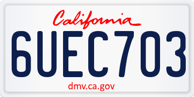 CA license plate 6UEC703