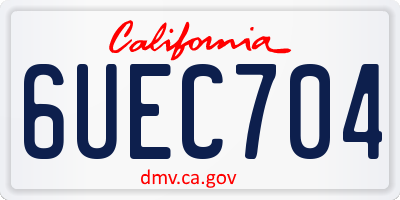CA license plate 6UEC704