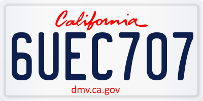 CA license plate 6UEC707