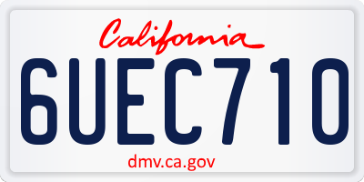 CA license plate 6UEC710