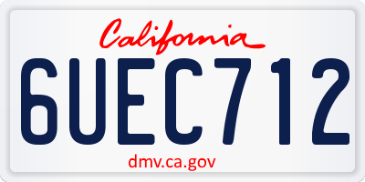 CA license plate 6UEC712