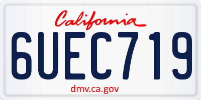CA license plate 6UEC719