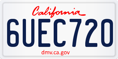 CA license plate 6UEC720