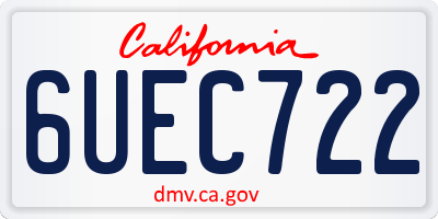 CA license plate 6UEC722