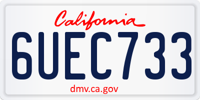 CA license plate 6UEC733