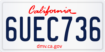 CA license plate 6UEC736