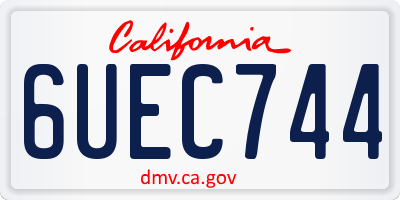 CA license plate 6UEC744