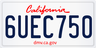 CA license plate 6UEC750