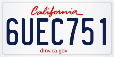 CA license plate 6UEC751