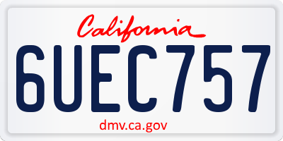 CA license plate 6UEC757