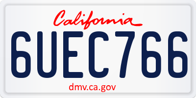 CA license plate 6UEC766