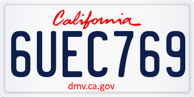 CA license plate 6UEC769