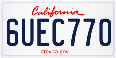 CA license plate 6UEC770