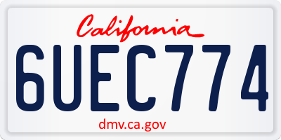 CA license plate 6UEC774