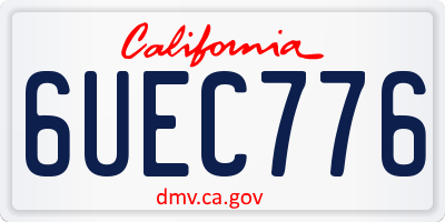 CA license plate 6UEC776