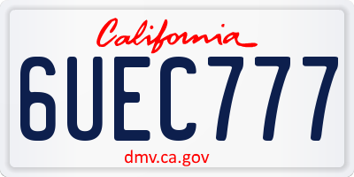 CA license plate 6UEC777