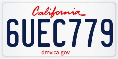 CA license plate 6UEC779