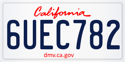 CA license plate 6UEC782
