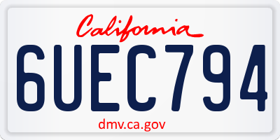 CA license plate 6UEC794