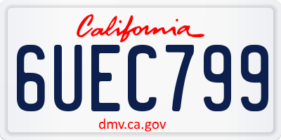 CA license plate 6UEC799