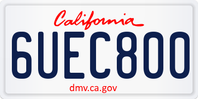 CA license plate 6UEC800