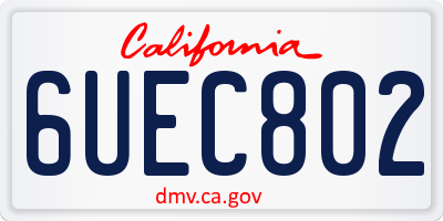 CA license plate 6UEC802