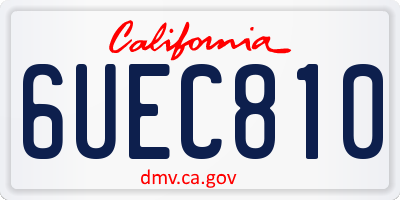 CA license plate 6UEC810