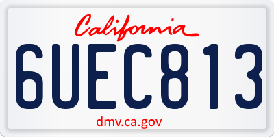 CA license plate 6UEC813