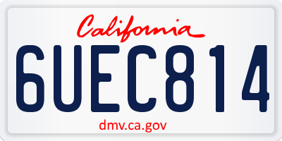 CA license plate 6UEC814