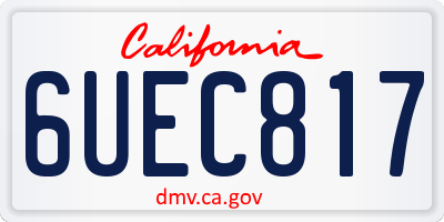 CA license plate 6UEC817