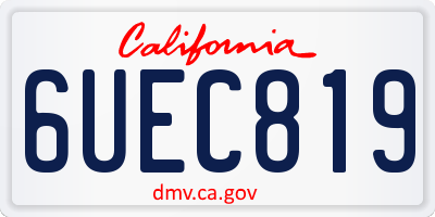 CA license plate 6UEC819
