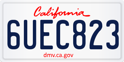 CA license plate 6UEC823