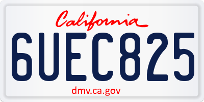 CA license plate 6UEC825