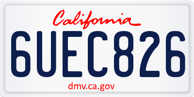 CA license plate 6UEC826