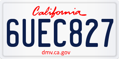 CA license plate 6UEC827