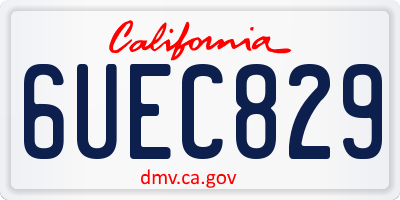 CA license plate 6UEC829