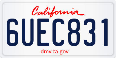 CA license plate 6UEC831