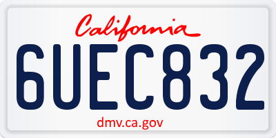 CA license plate 6UEC832