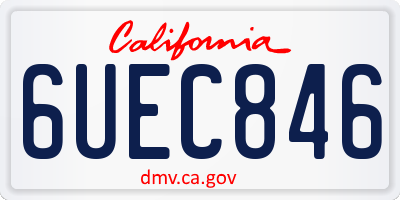 CA license plate 6UEC846