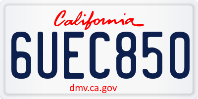 CA license plate 6UEC850